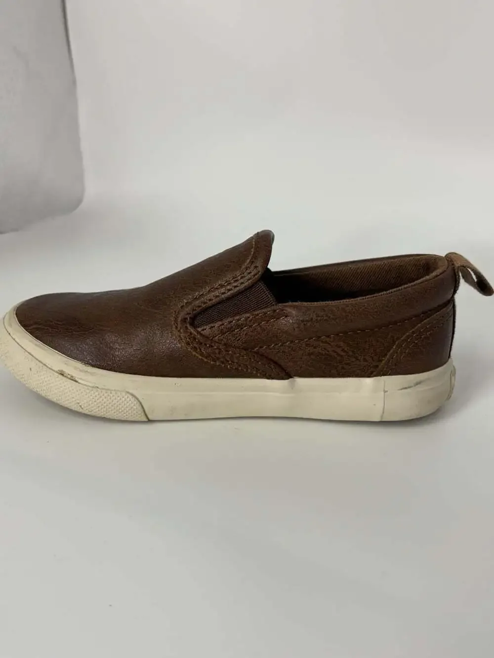 Old Navy Shoes Boys 7C Brown Faux Leather Slip-On Sneakers